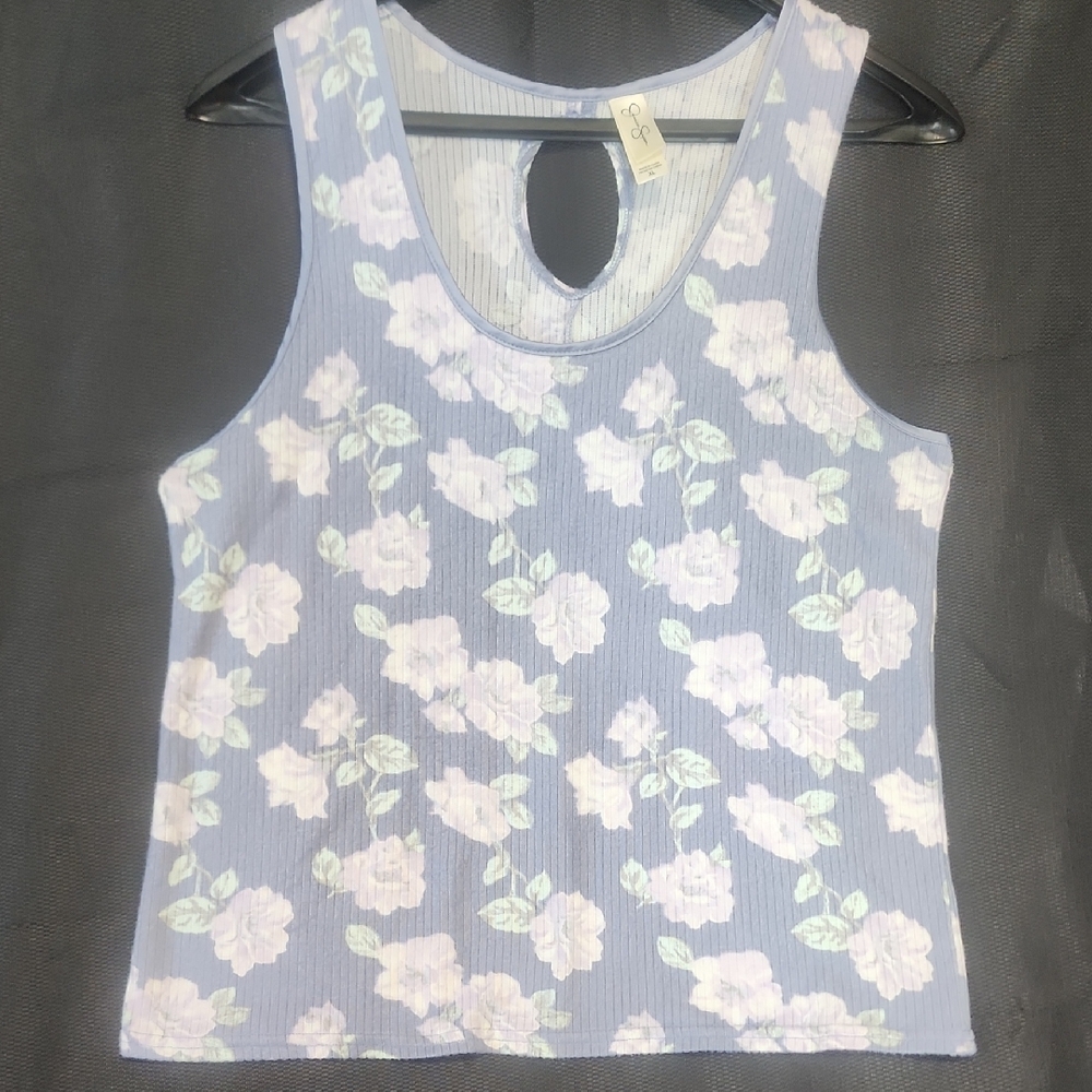 Jessica Simpson Floral Tank Top - Lavender and White